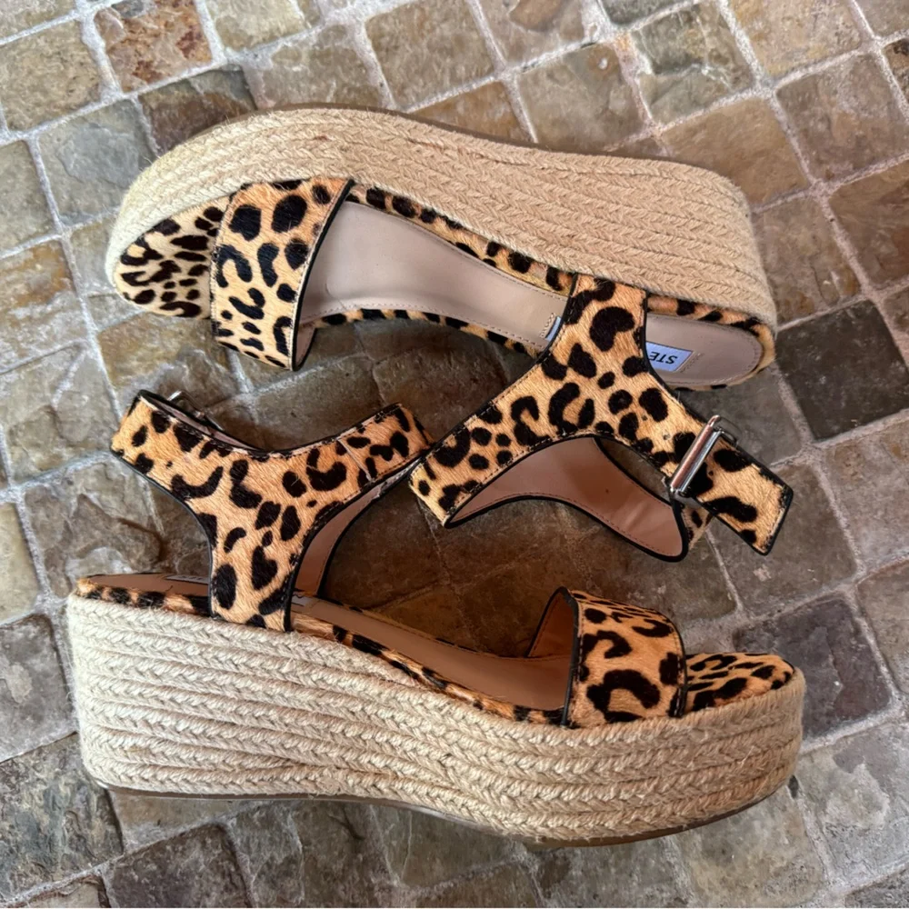Steve Madden Leopard Print Wedge Sandals